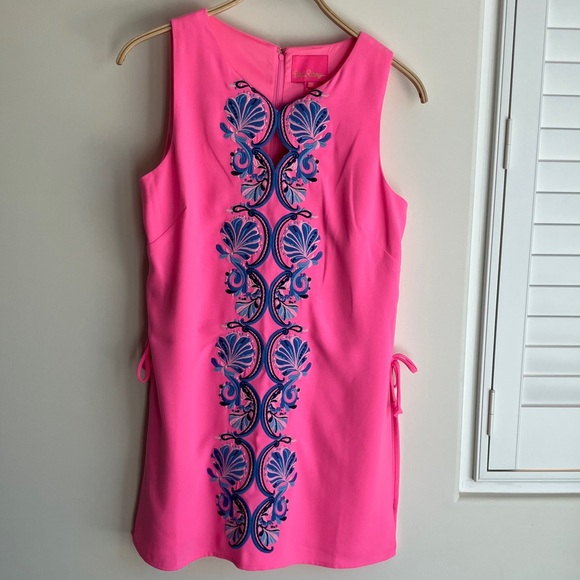 Lilly Pulitzer Dresses & Skirts - LILLY PULITZER Donna Romper Havana Pink Scalloped Shell Embroidery Size 10 NWT